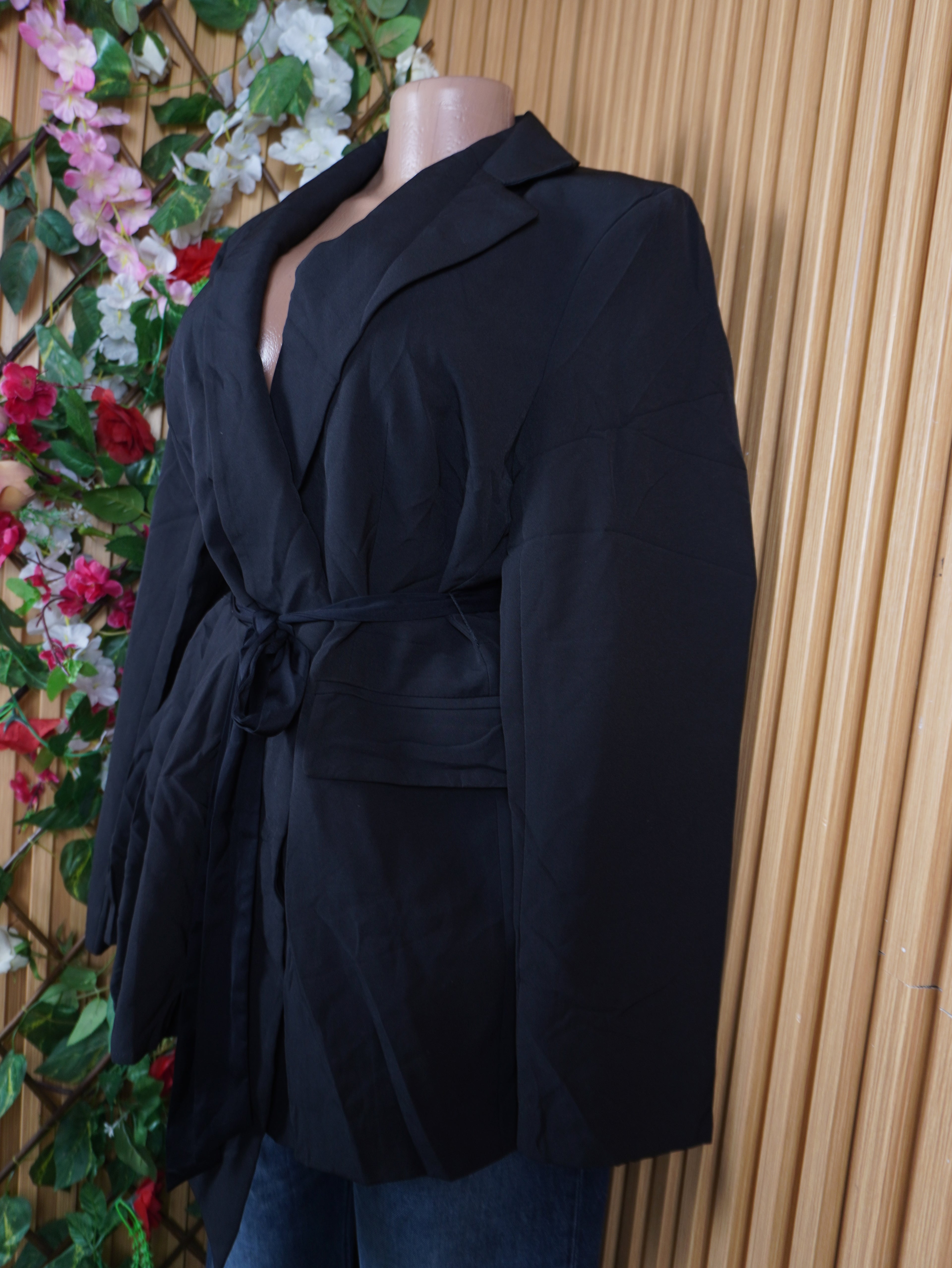 Veste blazer pour femme  manches longues ceintrée-L