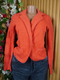 Veste blazer pour femme couleur orange manches longues-S