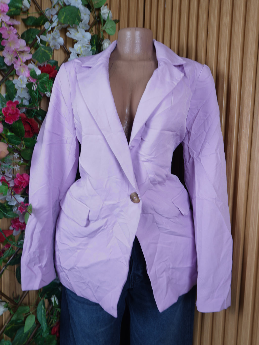 Veste blazer pour femme couleur violet one boutons-M