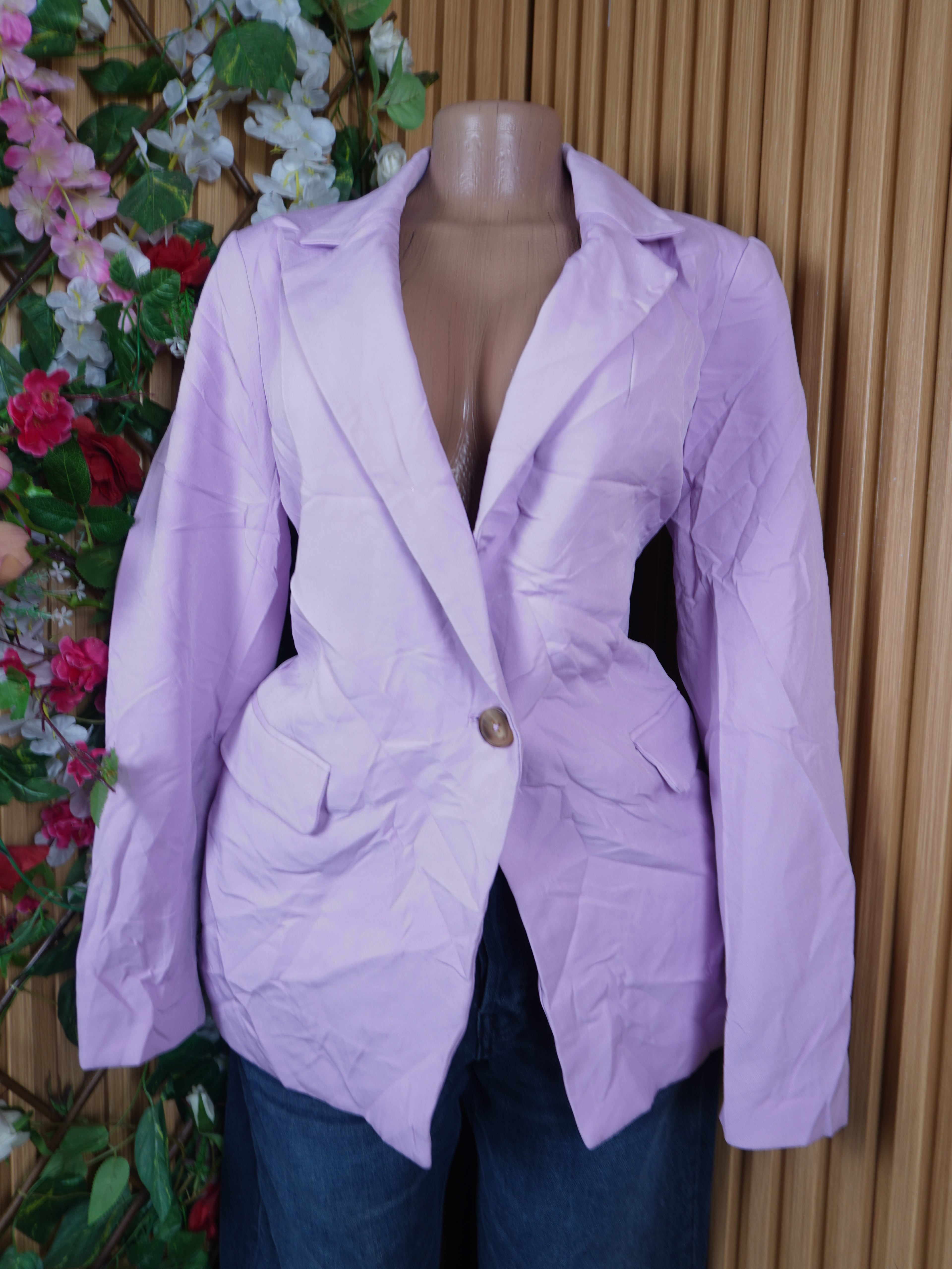 Veste blazer pour femme couleur violet one boutons-M