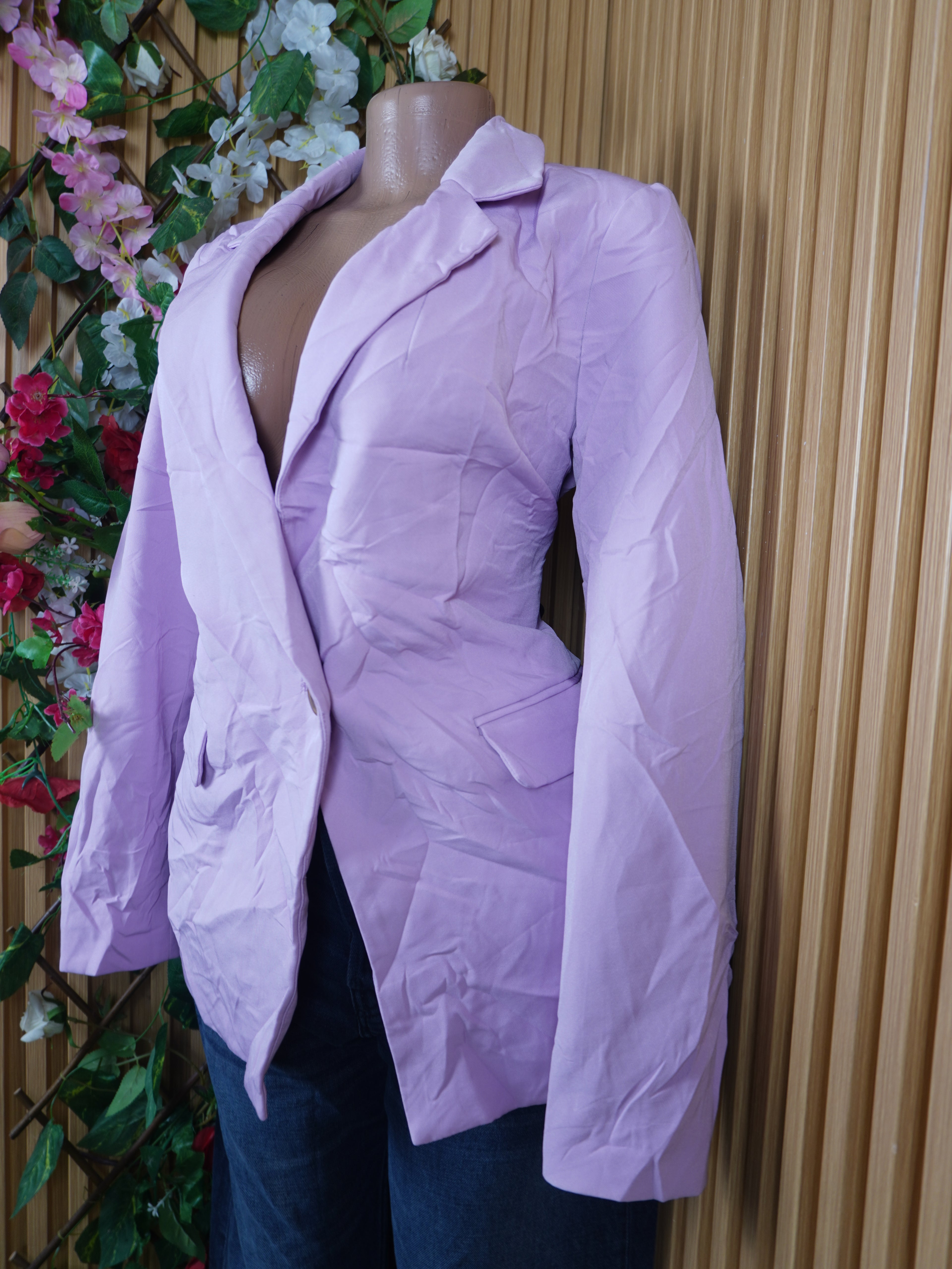 Veste blazer pour femme couleur violet one boutons-M