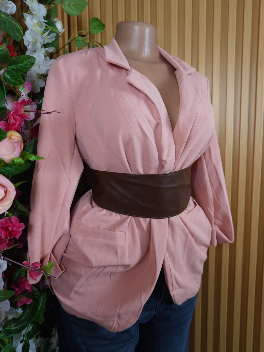 Veste blazer pour femme couleur rose-S