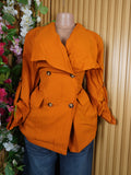 Veste blazer pour femme couleur orange à quatres boutons-S