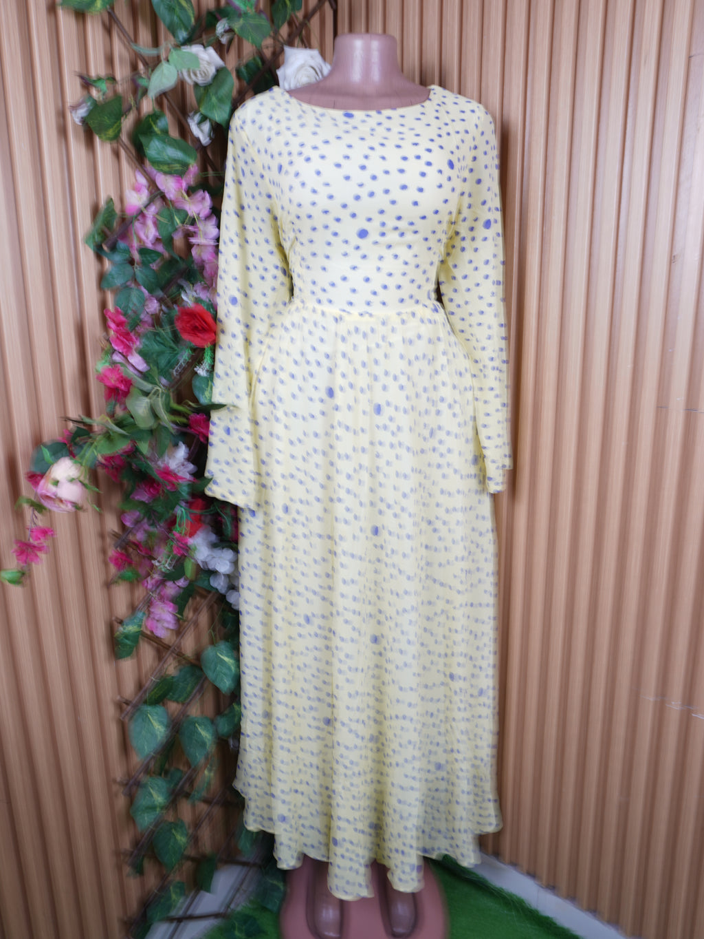Robe évasée stylée manches longues décolleté-XXL
