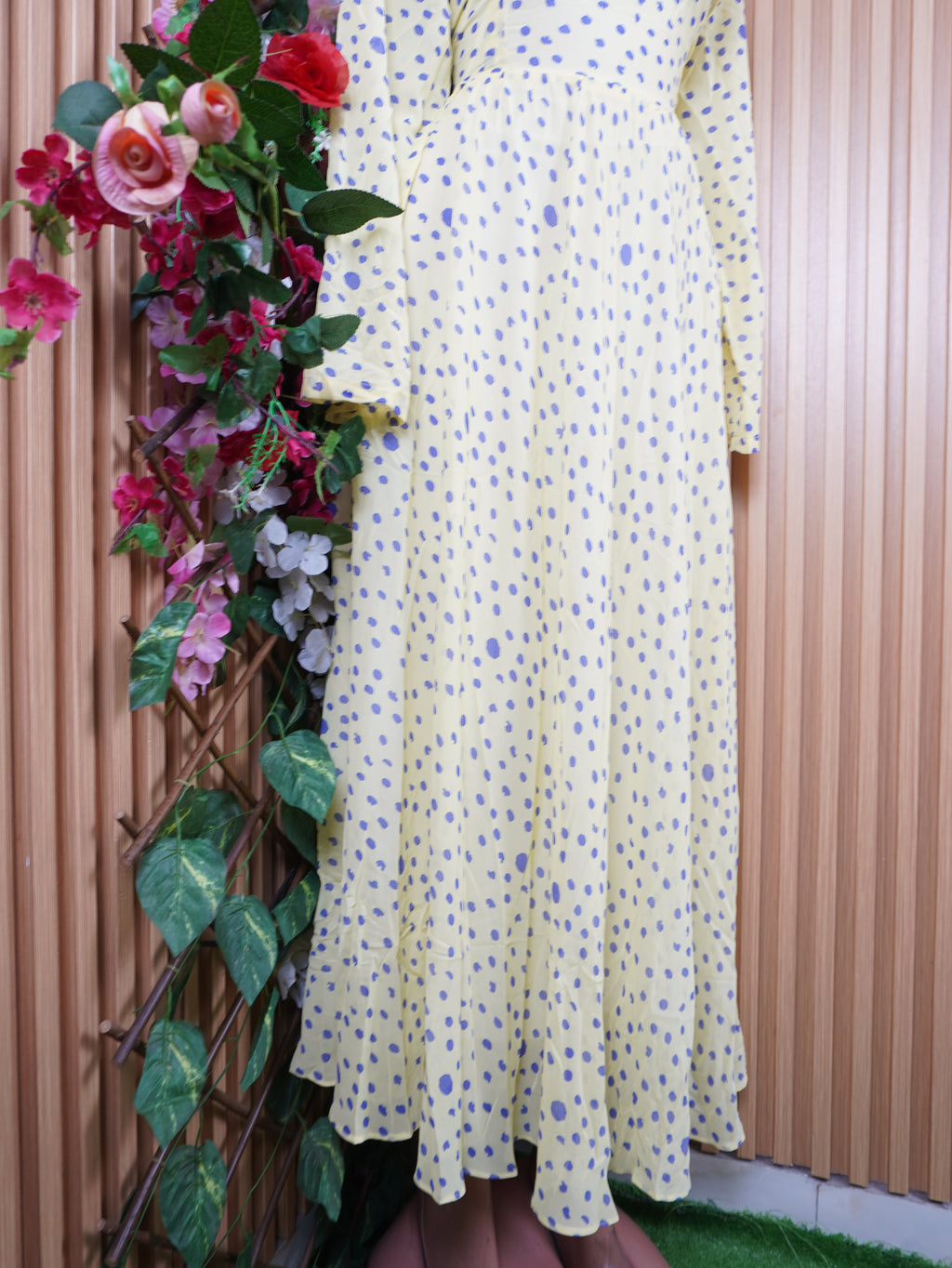 Robe évasée stylée manches longues décolleté-XXL