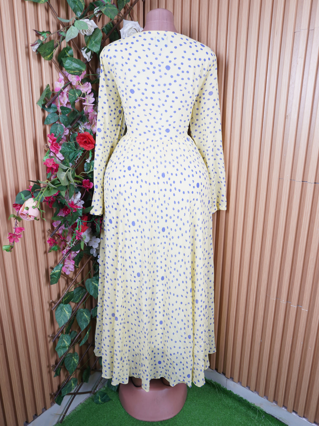 Robe évasée stylée manches longues décolleté-XXL