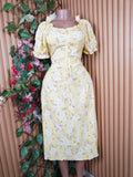 Robe évasée longue manches courtes décolletée-L