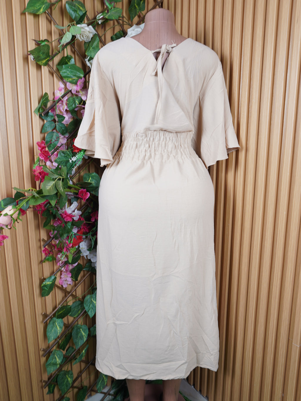 Robe évasée longue manches courtes décolletée-XXXL