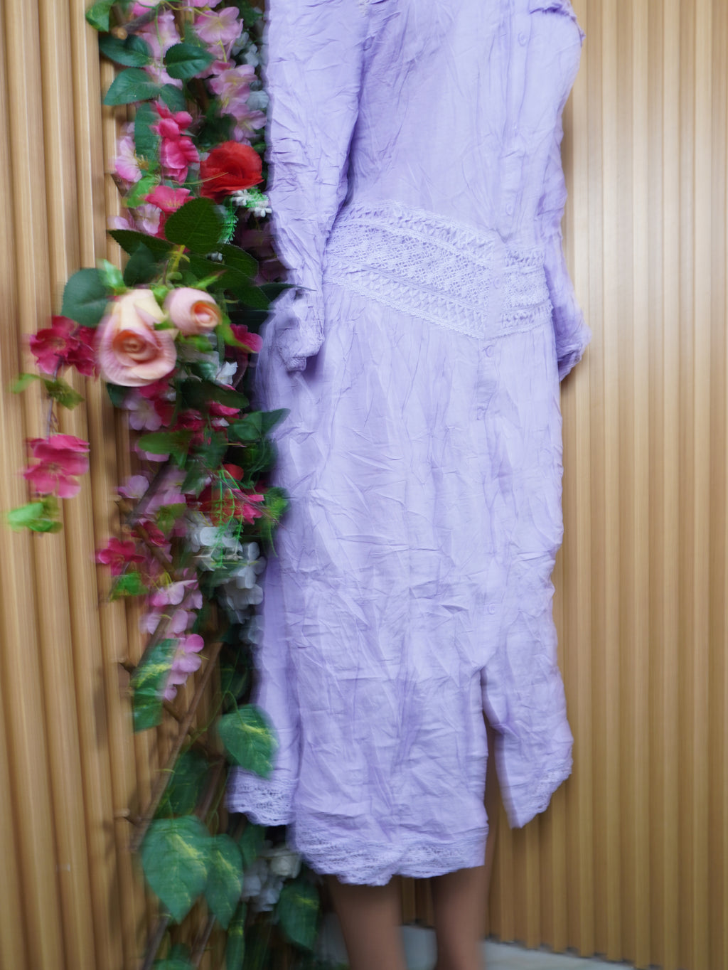 Robe évasée longue manches longues dénudée-XXL