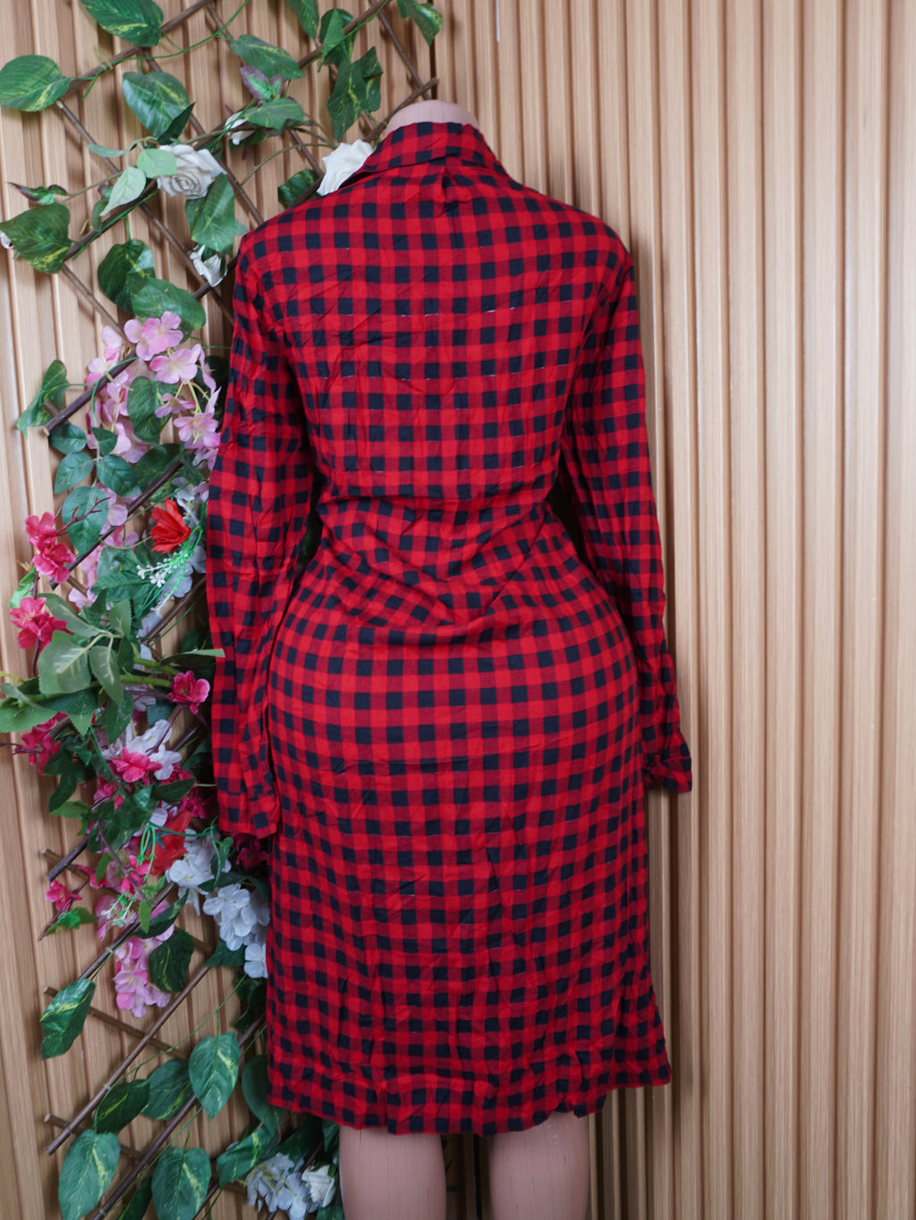 Robe chemise manches longues avec boutons-M