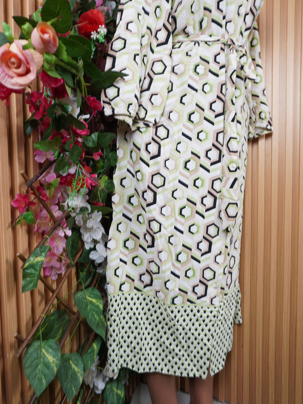 Robe évasée longue manches longues décolletée-XL
