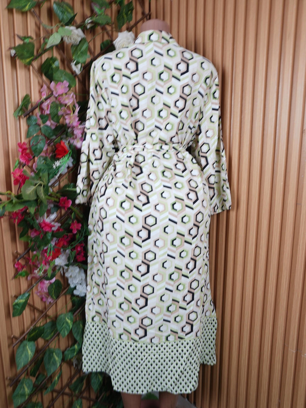 Robe évasée longue manches longues décolletée-XL