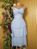 Robe évasée longue à fines bretelles-S