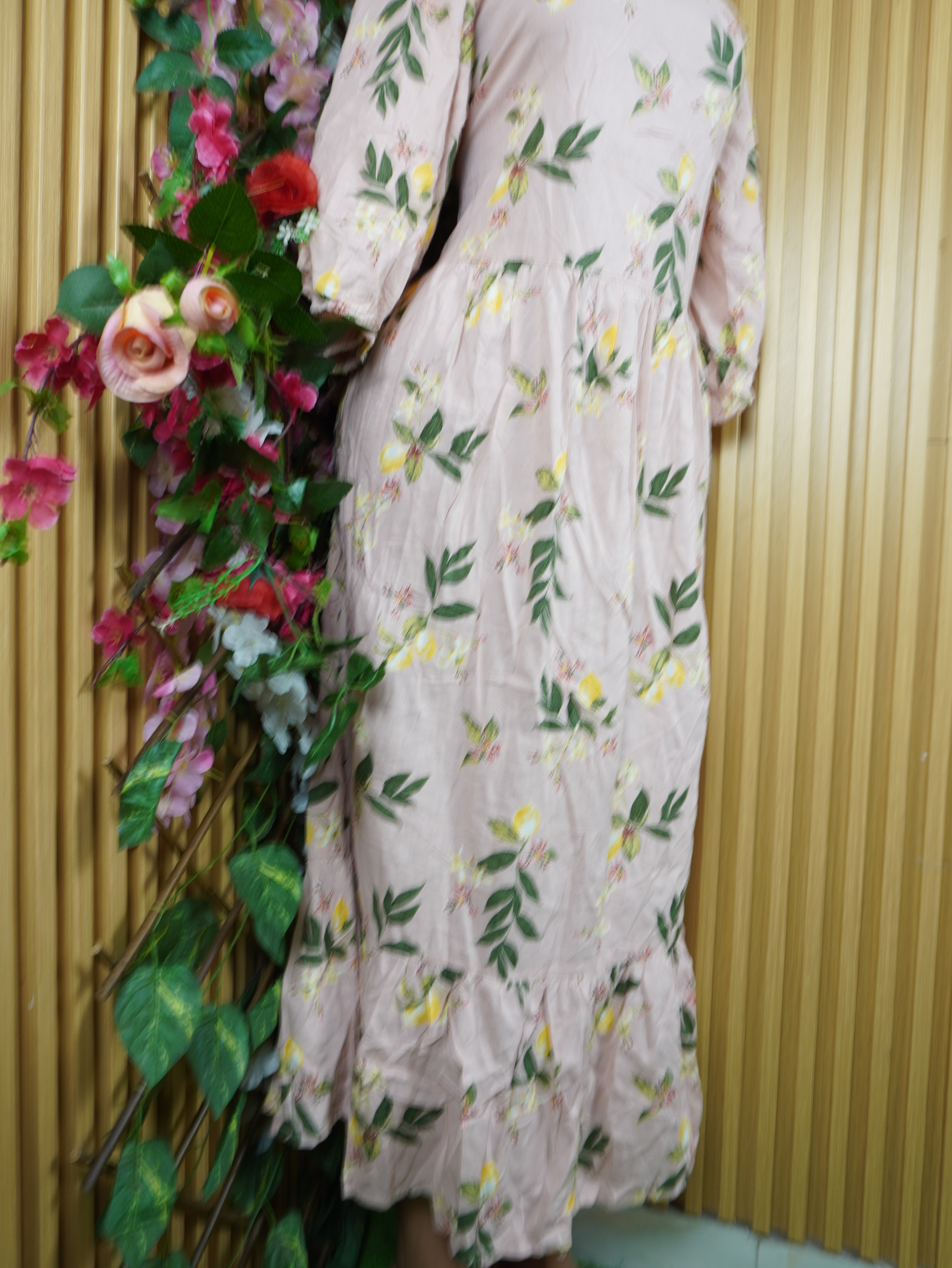 Robe évasée longue manches longues col carré-XXL