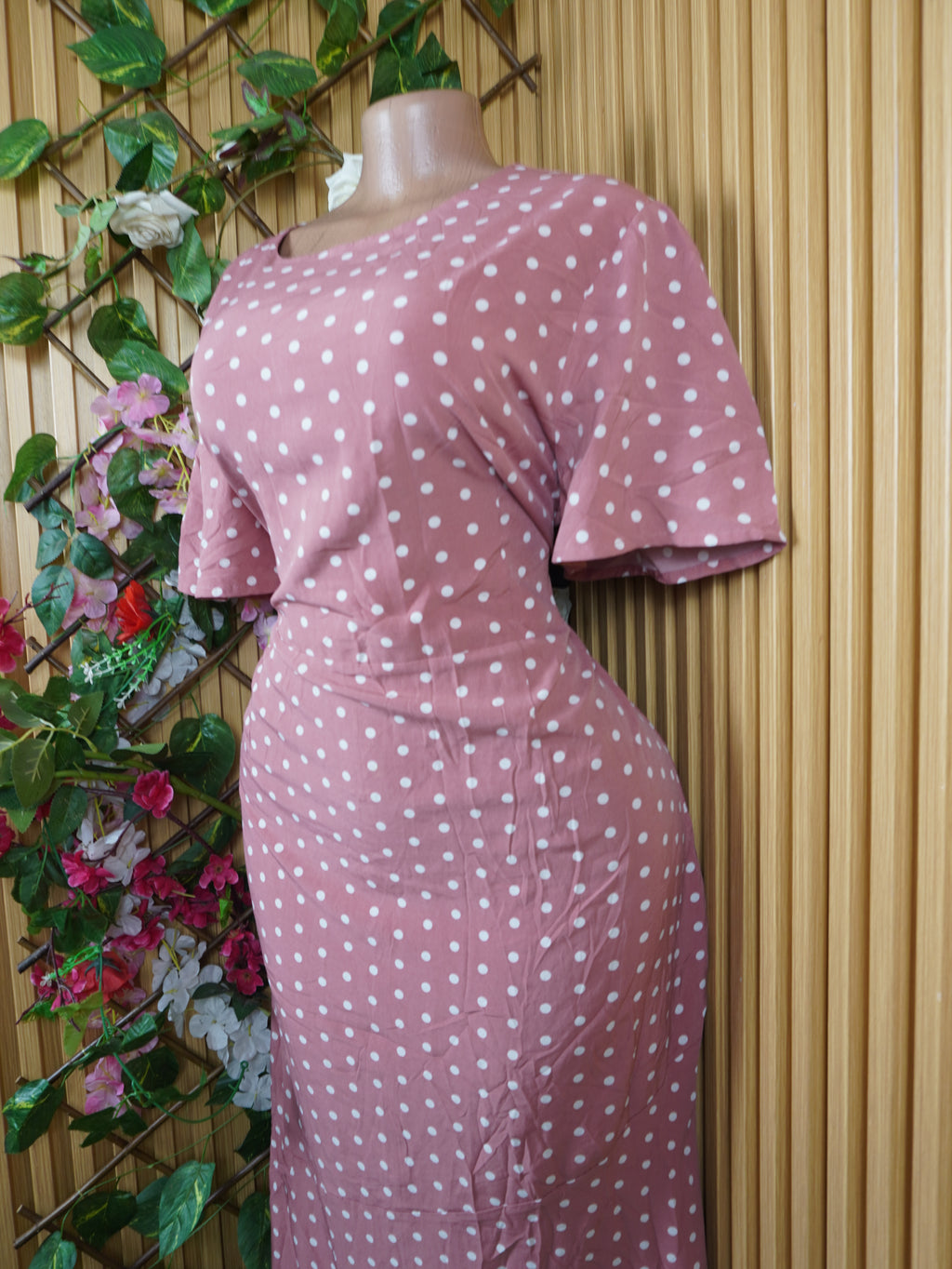 Robe évasée longue manches courtes décolletée-XL