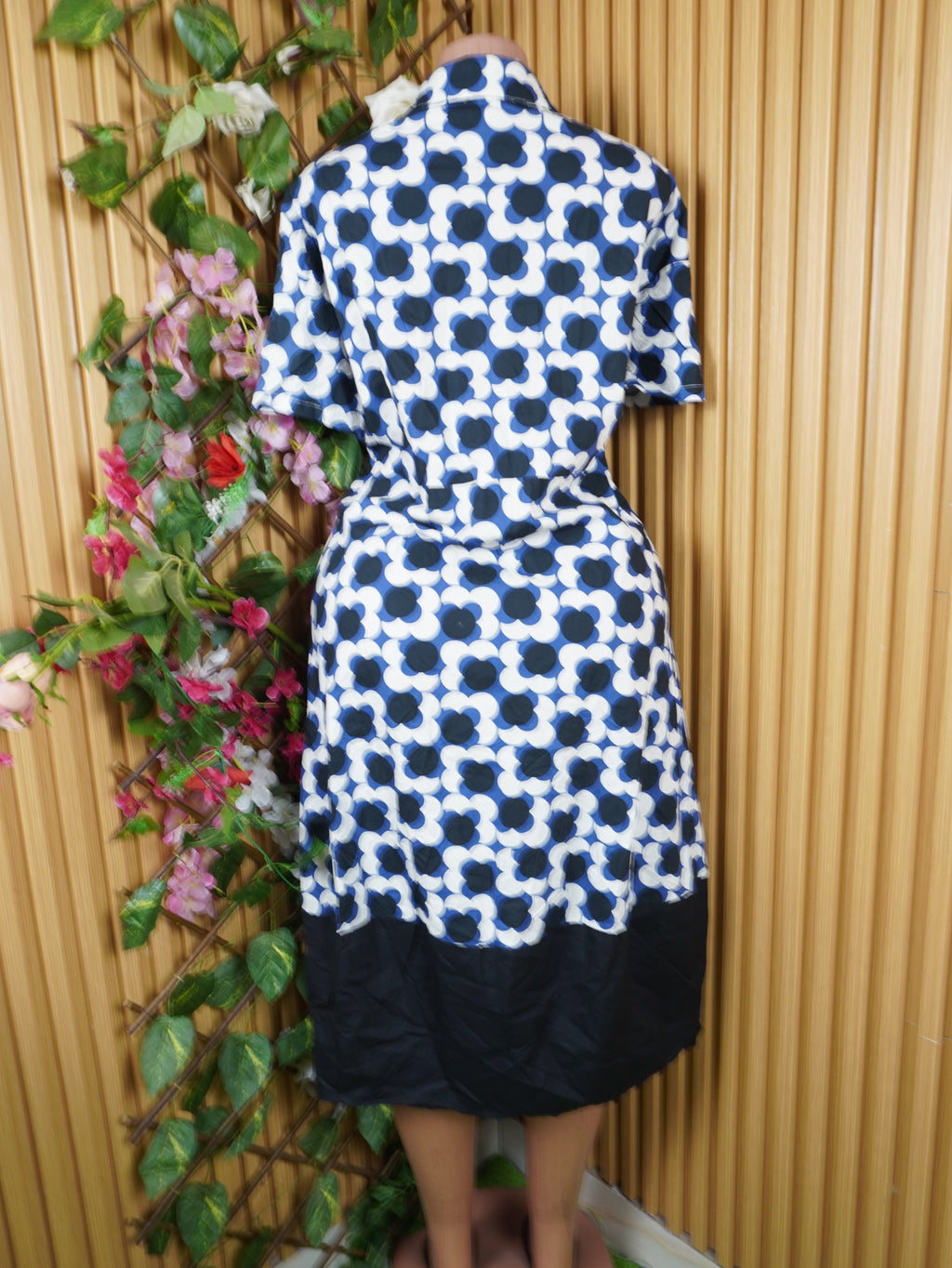 Robe evasée mi-longue manches courtes-XL