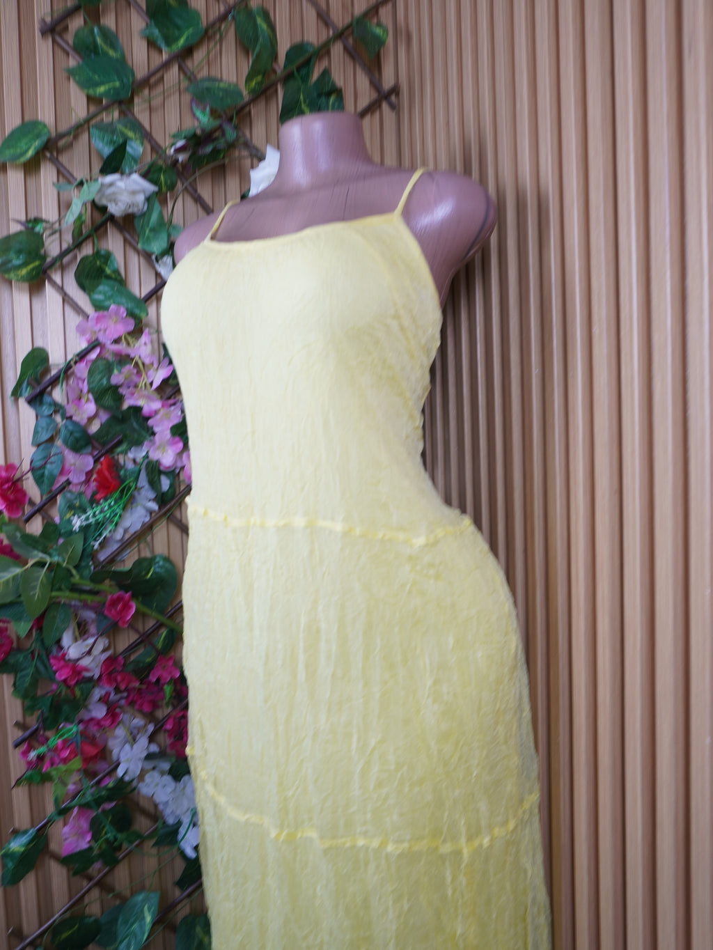 Robe singlet longue à fines bretelles décolletée-S