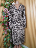 Robe évasée longue manches longues motif animal-XL