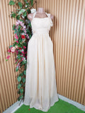 Robe évasée longue sans manches plissée-S