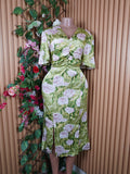 Robe évasée manches courtes décolletée avec fente-4XL