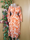Robe évasée longue manches longues dénudée-XL