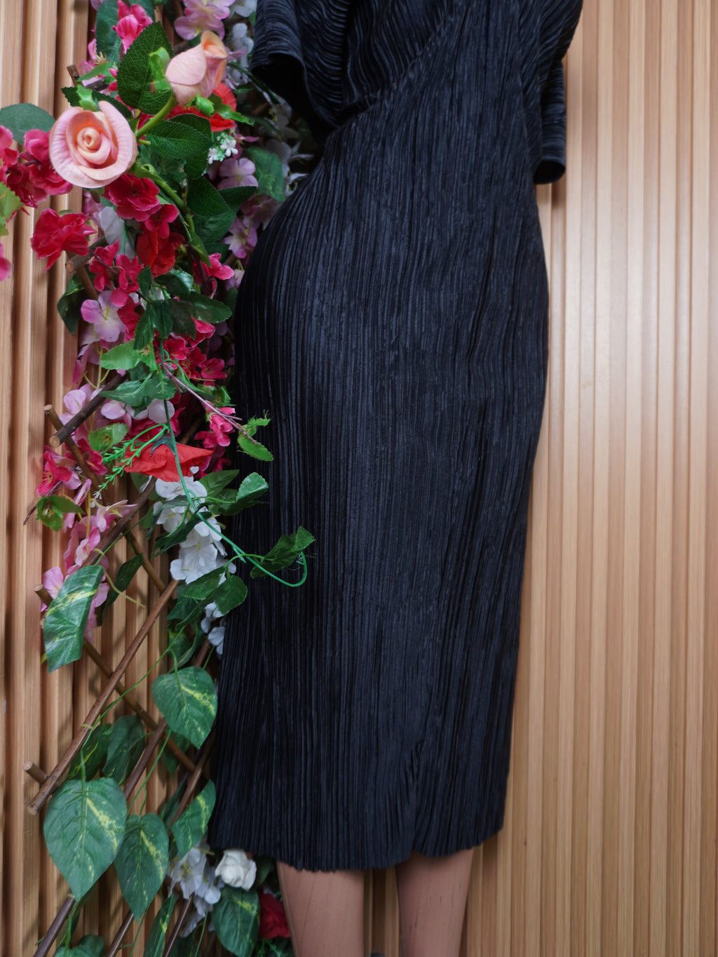 Robe évasée manches courtes décolletée-XL