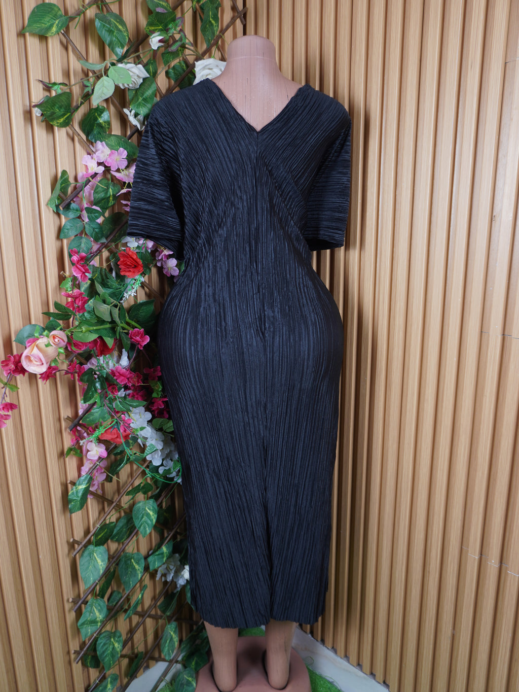 Robe évasée manches courtes décolletée-XL