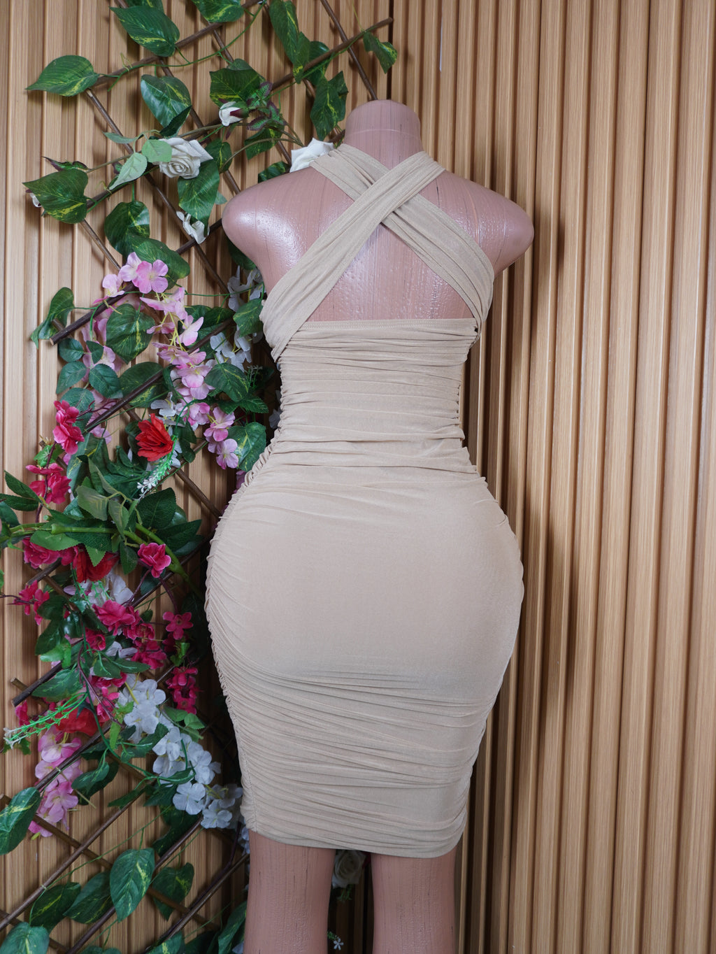 Robe moulante sans manches dénudée-S