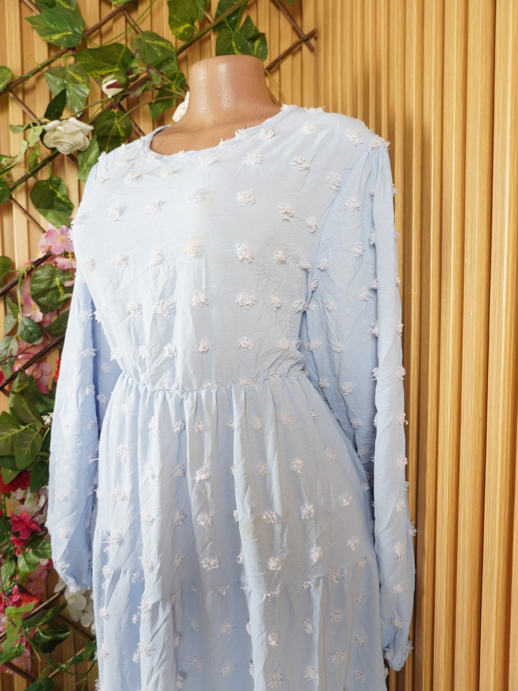 Robe evasée longue manches longues décolletée-XL