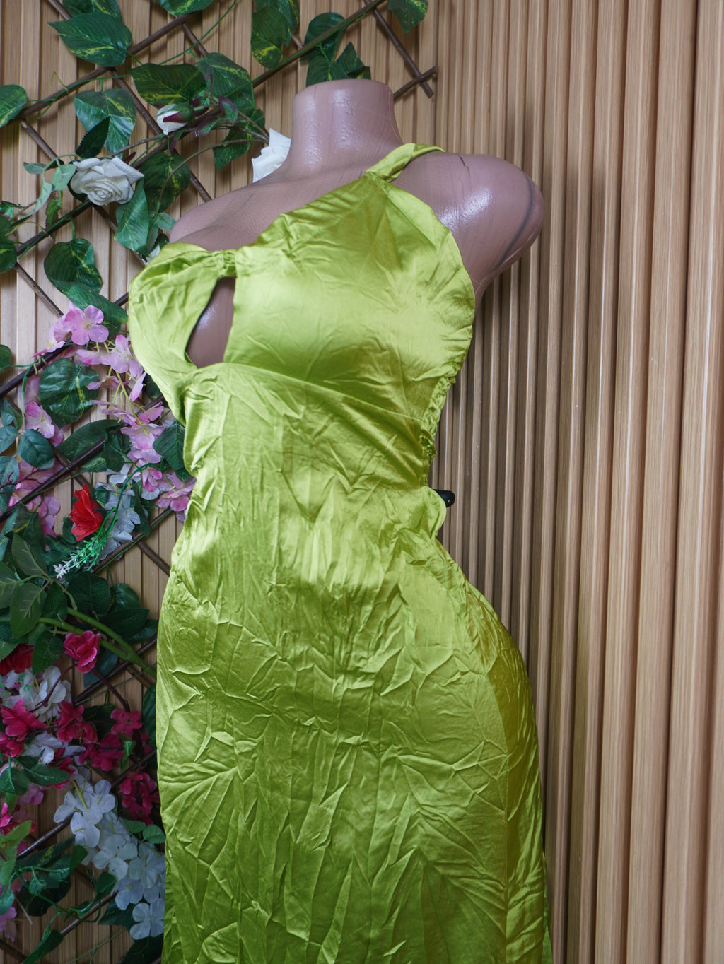 Robe évasée longue sans manches denudée-S