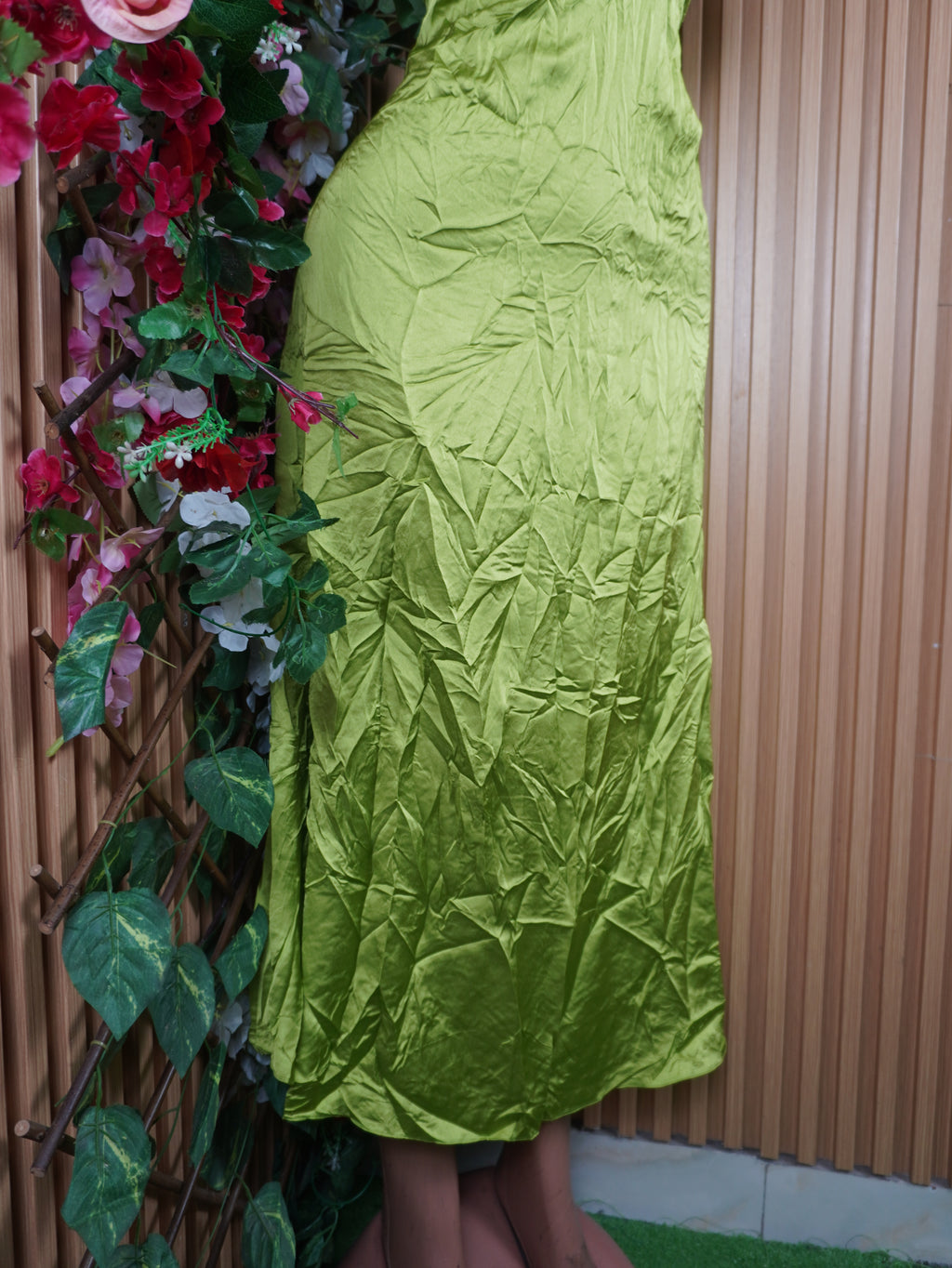 Robe évasée longue sans manches denudée-S