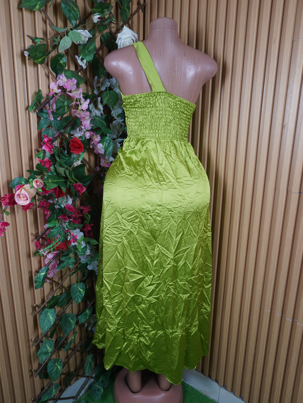 Robe évasée longue sans manches denudée-S