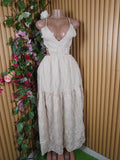 Robe évasée longue sans manches dénudée-S