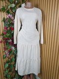 Robe évasée longue manches longues décolletée-L