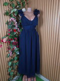 Robe évasée longue sans manches décolletée-L