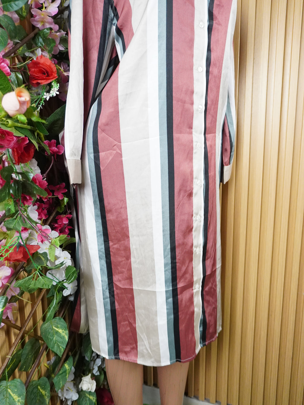 Robe évasée manches longues décolletée-XL