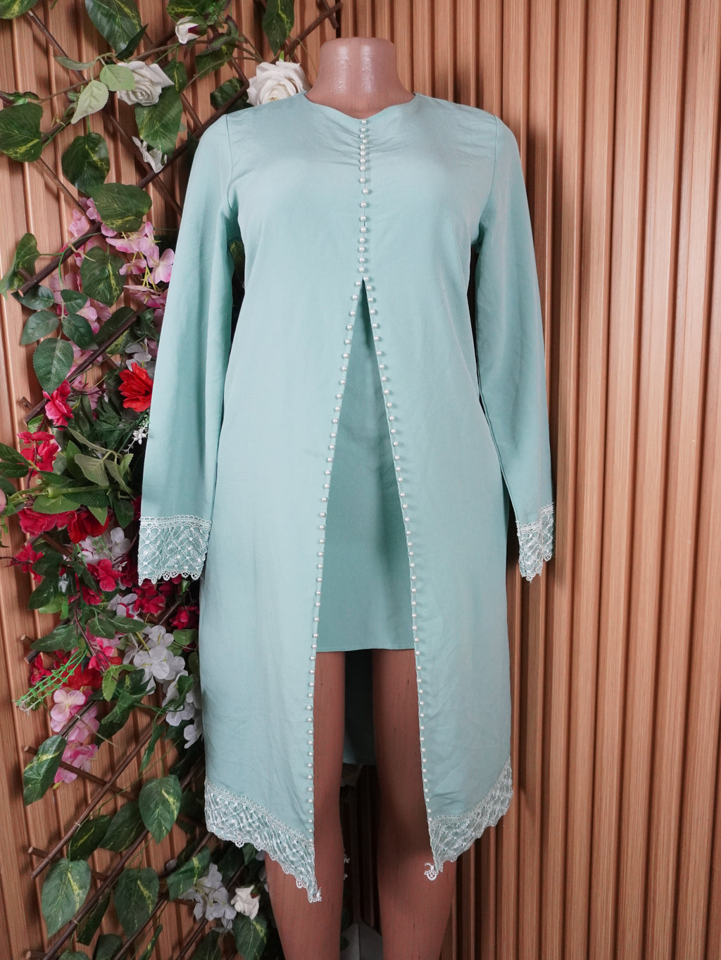 Robe moulante manches longue avec pardessus-S