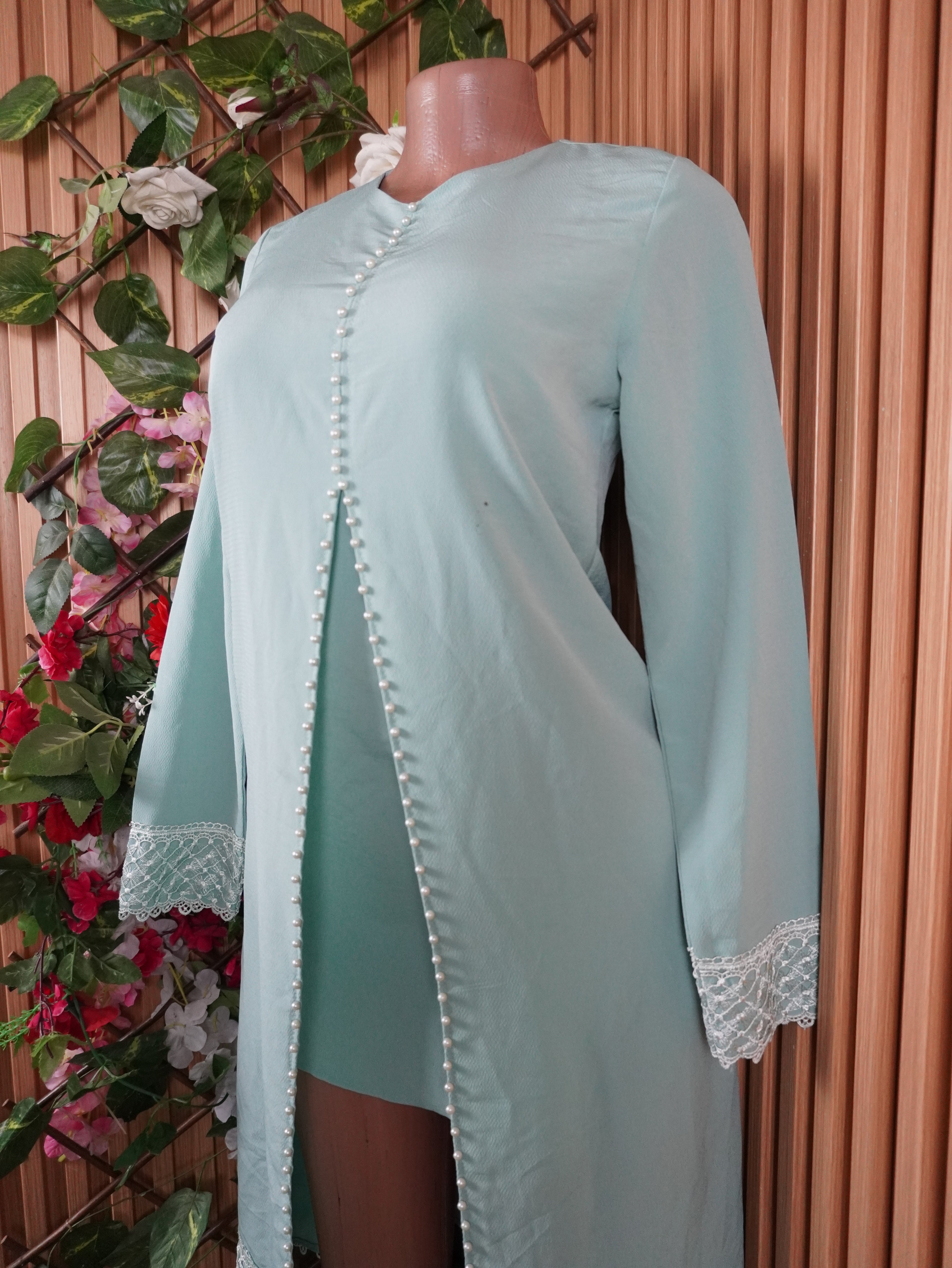 Robe moulante manches longue avec pardessus-S