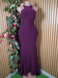 Robe moulante longue sans manches-M