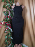 Robe moulante longue sans manches décollétée-L