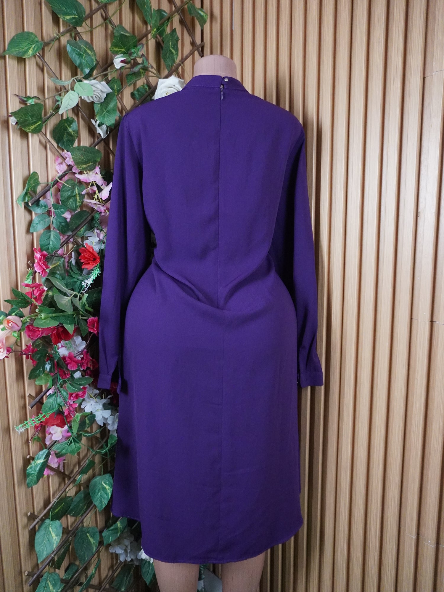Robe évasée manches longues col mao-XL