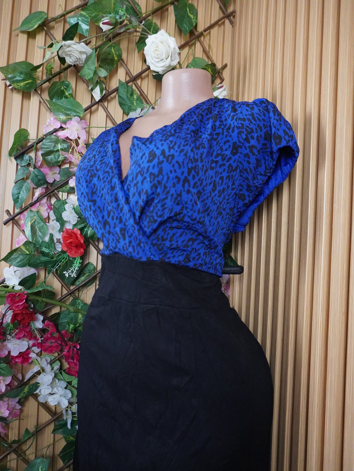 Robe moulante manches courtes mtif deux temps-XL