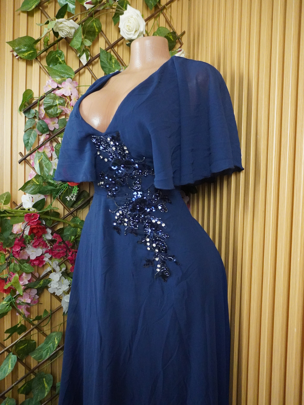 Robe évasée longues manches courtes décolletée-XL
