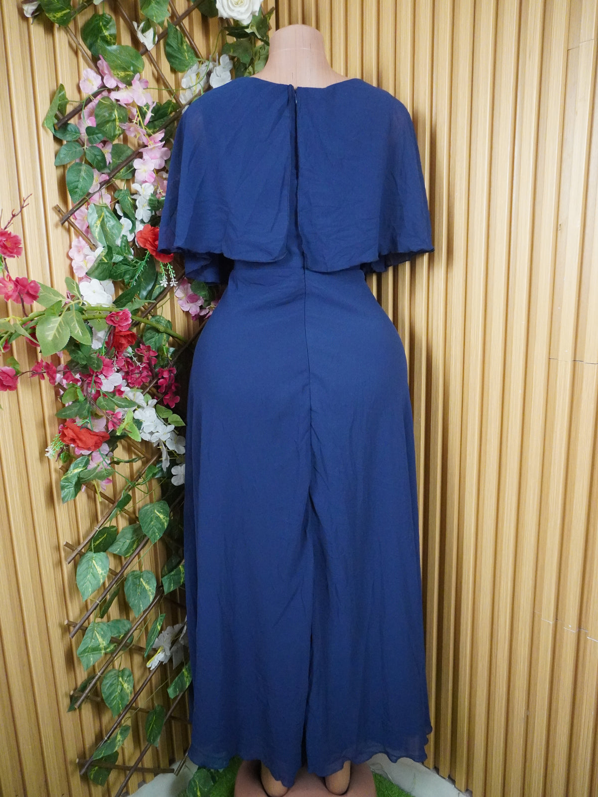 Robe évasée longues manches courtes décolletée-XL