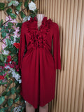 Robe évasée manches longues décolletée-S