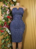 Robe moulante slim sans manches bustier-M
