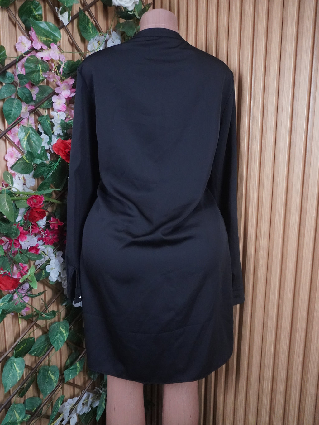 Robe droite stylée manches lnues avec pardessus-L