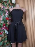 Robe évasée sans manches bustier ceintrée-S