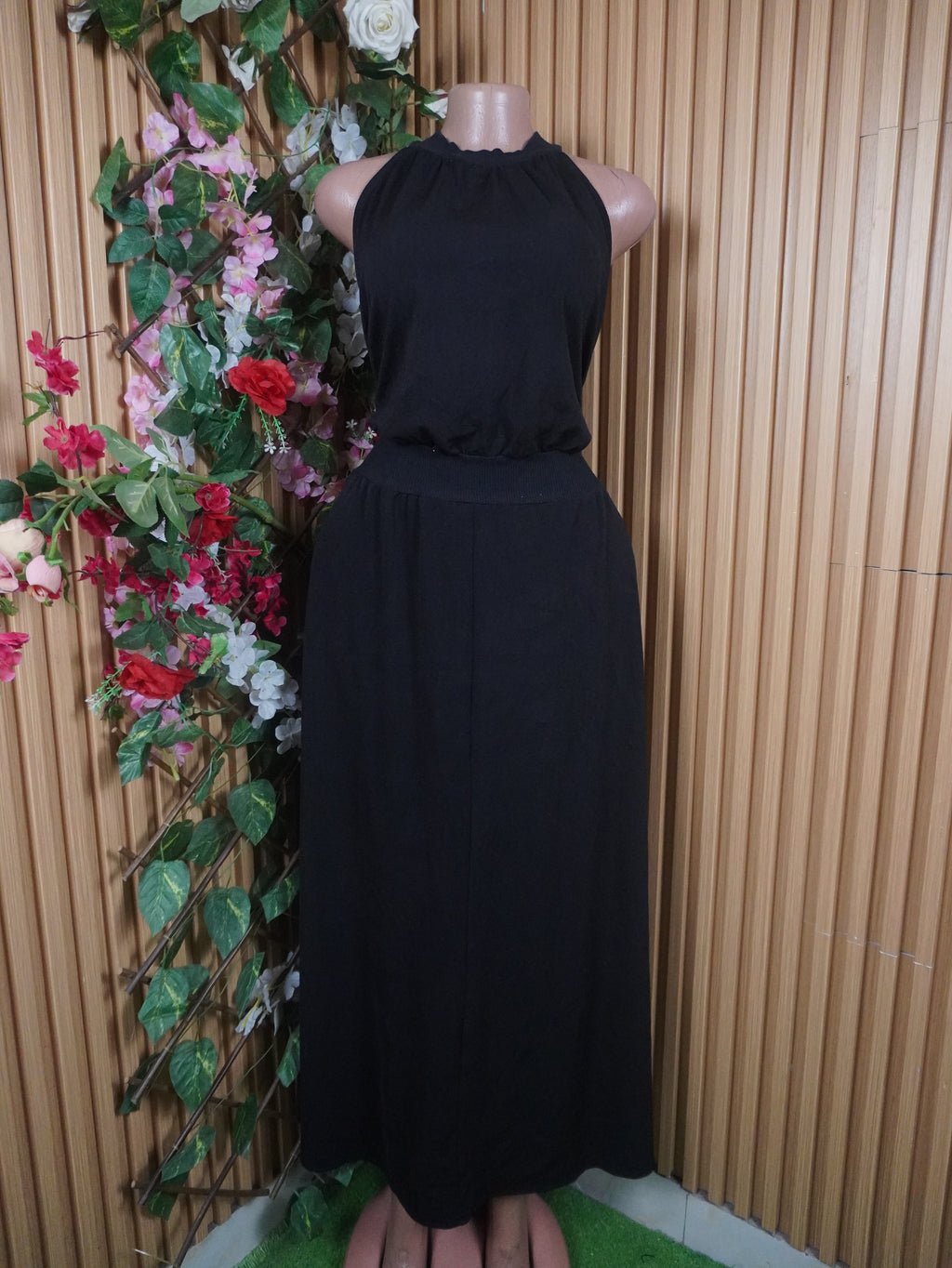 Robe évasée longues sans manches-L