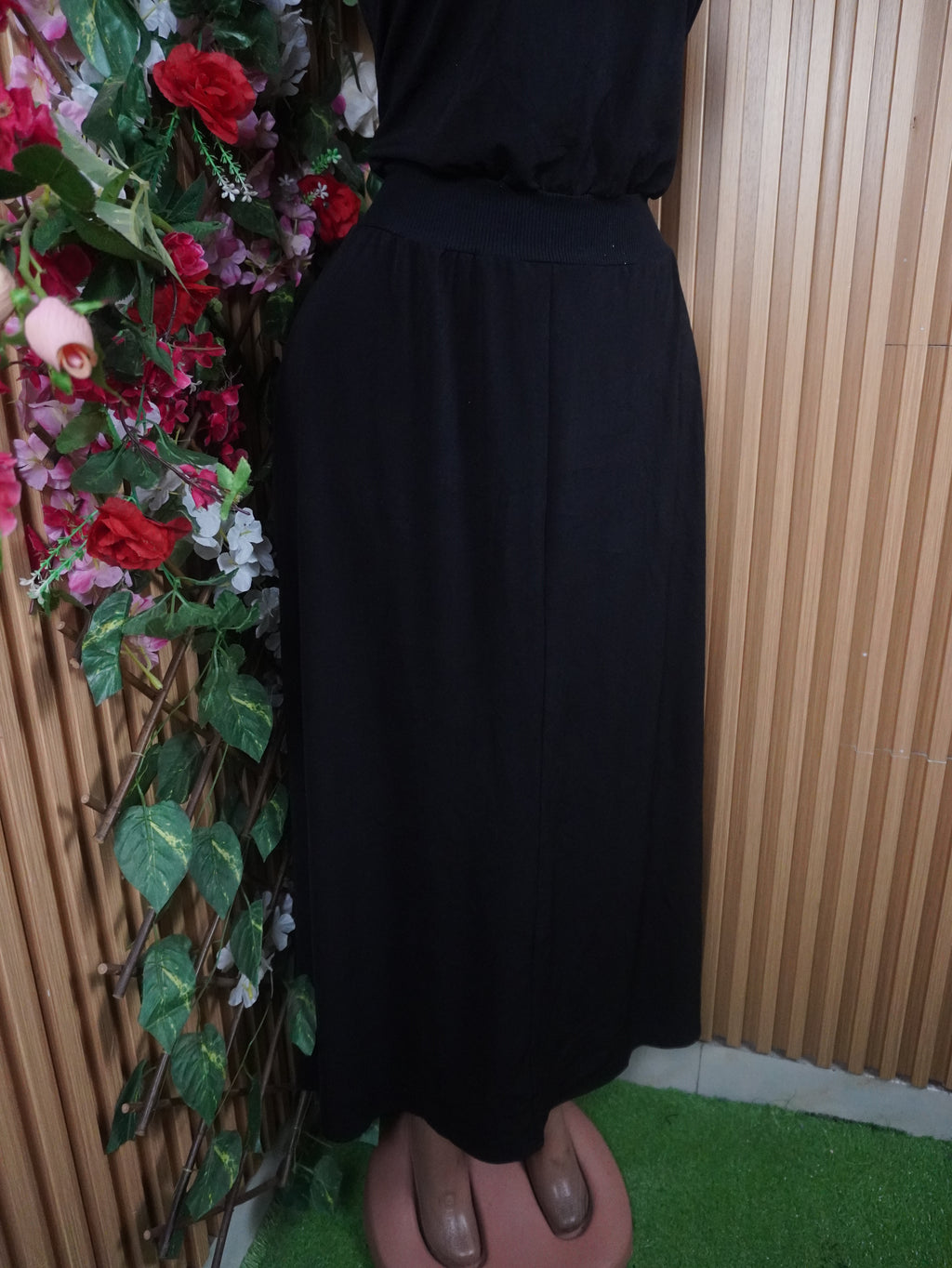 Robe évasée longues sans manches-L